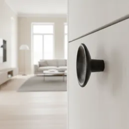Bouton de meuble en bois RENO / Noir laqué