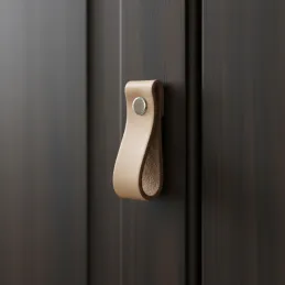 Poignée bouton en cuir DOLCE Mini / Cuir naturel