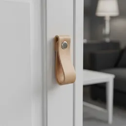 Poignée bouton en cuir DOLCE Mini / Cuir naturel