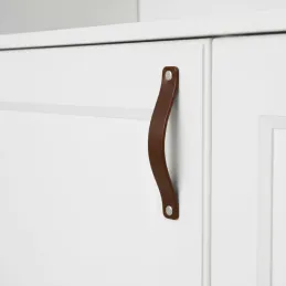 Poignée en cuir DOLCE / Marron foncé