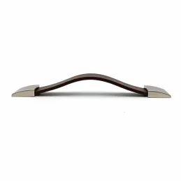 Poignée en cuir LEATY / nickel foncé – cuir marron