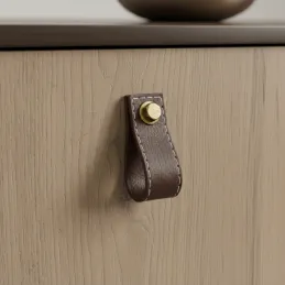 Poignée bouton SAMSONITE / Cuir marron
