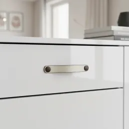 Poignée CASE / Cuir blanc