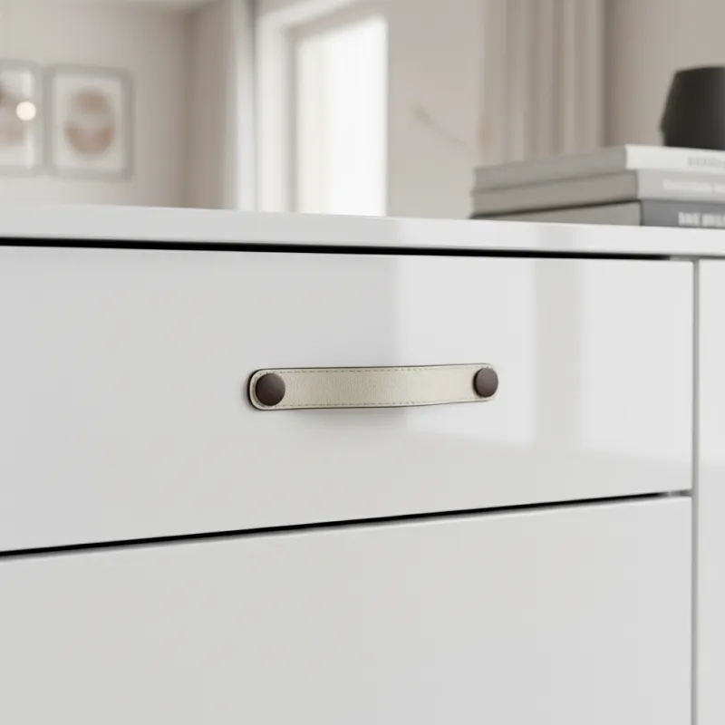 Poignée CASE / Cuir blanc