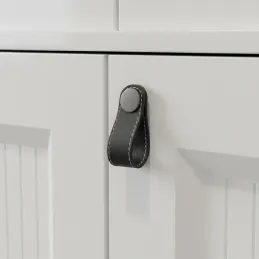 Bouton de meuble CASE / Cuir noir