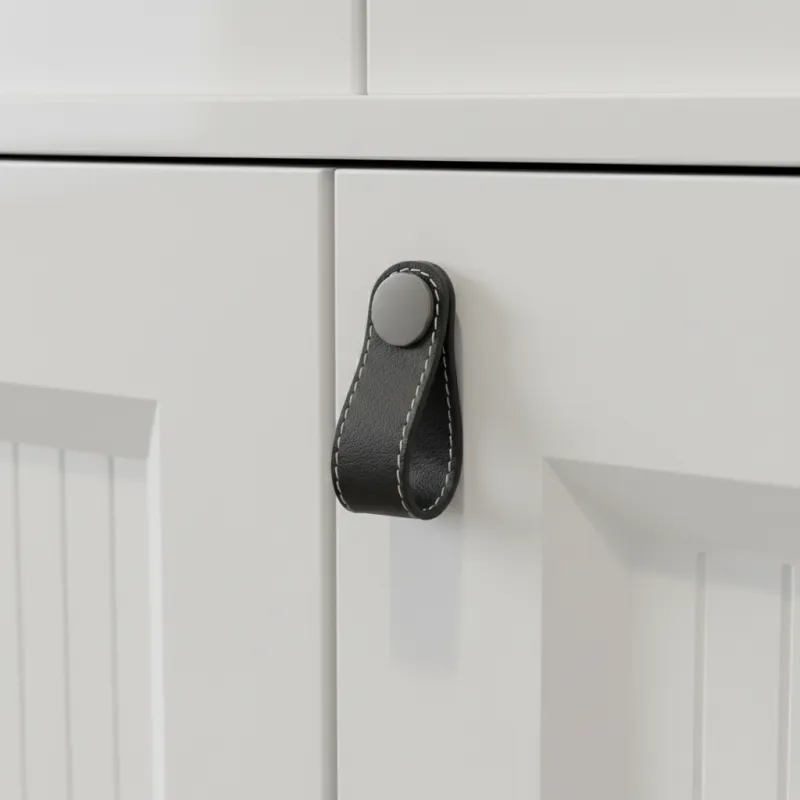 Bouton de meuble CASE / Cuir noir