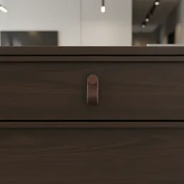 Poignée bouton CASE / Cuir marron