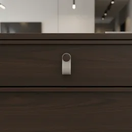 Poignée bouton CASE / Cuir blanc