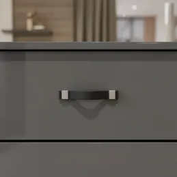 Poignée en cuir DALLAS / cuir noir – embout en aluminium