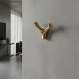Patère YPSILON / Doré brillant