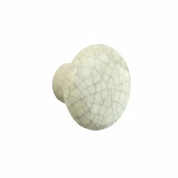 Bouton FRAGILE / Porcelaine craquelée crème