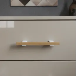 Poignée en bois LEO / Blanc – hêtre naturel