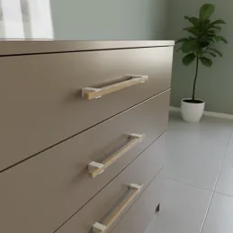 Poignée en bois LEO / Blanc – hêtre naturel
