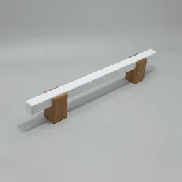 Poignée de meuble en bois LEO / Blanc – chêne naturel