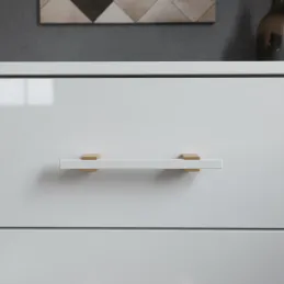 Poignée de meuble en bois LEO / Blanc – chêne naturel
