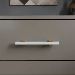 Poignée de meuble en bois LEO / Blanc – chêne naturel
