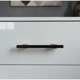 Poignée en bois LEO / Noire – hêtre naturel