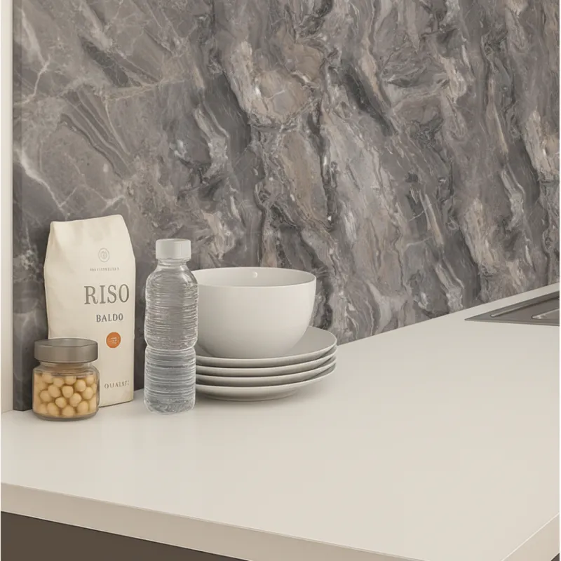 Crédence pour plan de travail EGGER Marbre Cipollino gris / F093