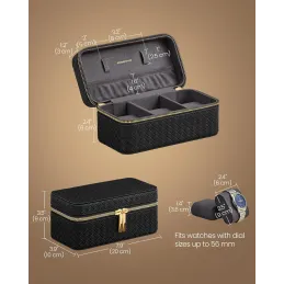 Étui de voyage pour montres BUGATI TRAVEL / Noir et or
