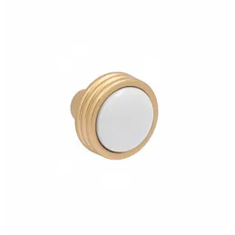 Poignée bouton en céramique FARO / Or mat