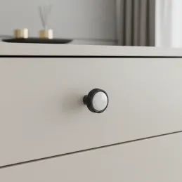 Bouton de meuble en céramique FARO / Noir mat