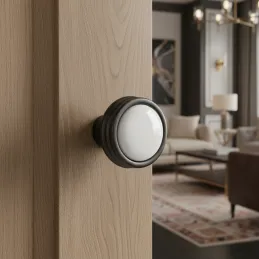 Bouton de meuble en céramique FARO / Noir mat