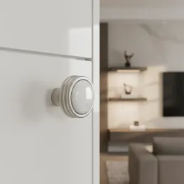Poignée bouton en céramique FARO / Nickel brossé