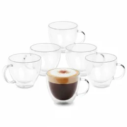 Set de 6 verres thermiques à café VIVALTO 140 ml / Transparent