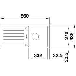 Évier en grès Blanco FAVUM 45 S / Anthracite