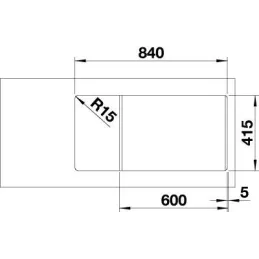 Évier en céramique Blanco FAVUM XL 6 S / Café