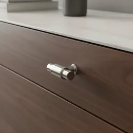 Poignée bouton TINA DUO / Nickel brillant