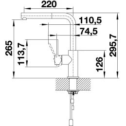 Robinet Blanco LANORA / acier inoxydable poli