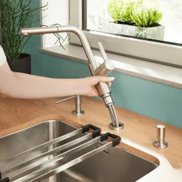 Mitigeur d’évier Blanco LANORA S-F avec douchette / Inox poli