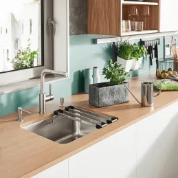 Mitigeur d’évier Blanco LANORA S-F avec douchette / Inox poli