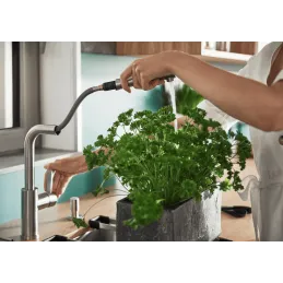 Mitigeur d’évier Blanco LANORA S-F avec douchette / Inox poli