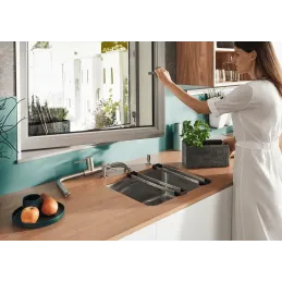 Mitigeur d’évier Blanco LANORA S-F avec douchette / Inox poli