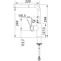 Mitigeur d’évier Blanco LANORA S-F avec douchette / Inox poli