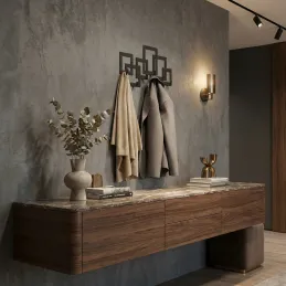 Patère murale design QUADRO / Noir mat