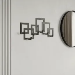Patère murale design QUADRO / Noir mat