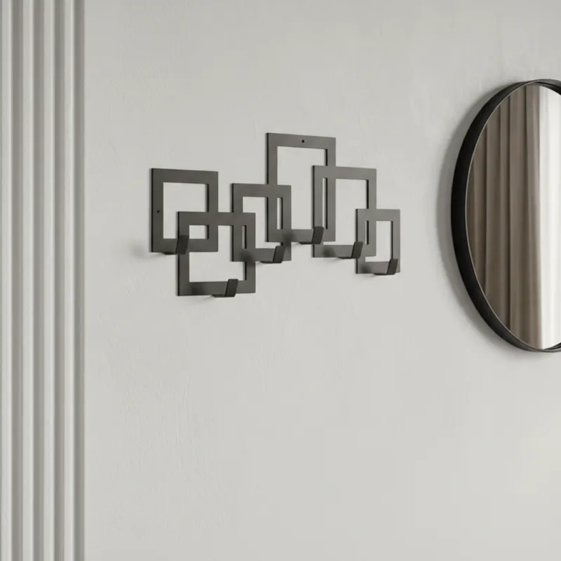 Patère murale design QUADRO / Noir mat
