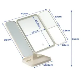Miroir cosmétique avec éclairage LED et organiseur TREND / Crème