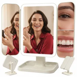 Miroir cosmétique avec éclairage LED et organiseur TREND / Crème