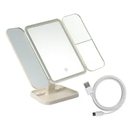 Miroir cosmétique avec éclairage LED et organiseur TREND / Crème