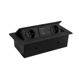 Prise électrique escamotable KOMBI BOX USB A+C / Noire