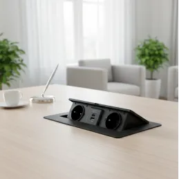 Prise électrique escamotable KOMBI BOX USB A+C / Noire