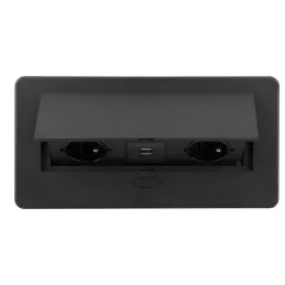 Prise électrique escamotable KOMBI BOX USB A+C / Noire