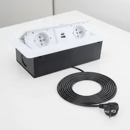 Prise électrique escamotable KOMBI BOX USB A+C / Blanc