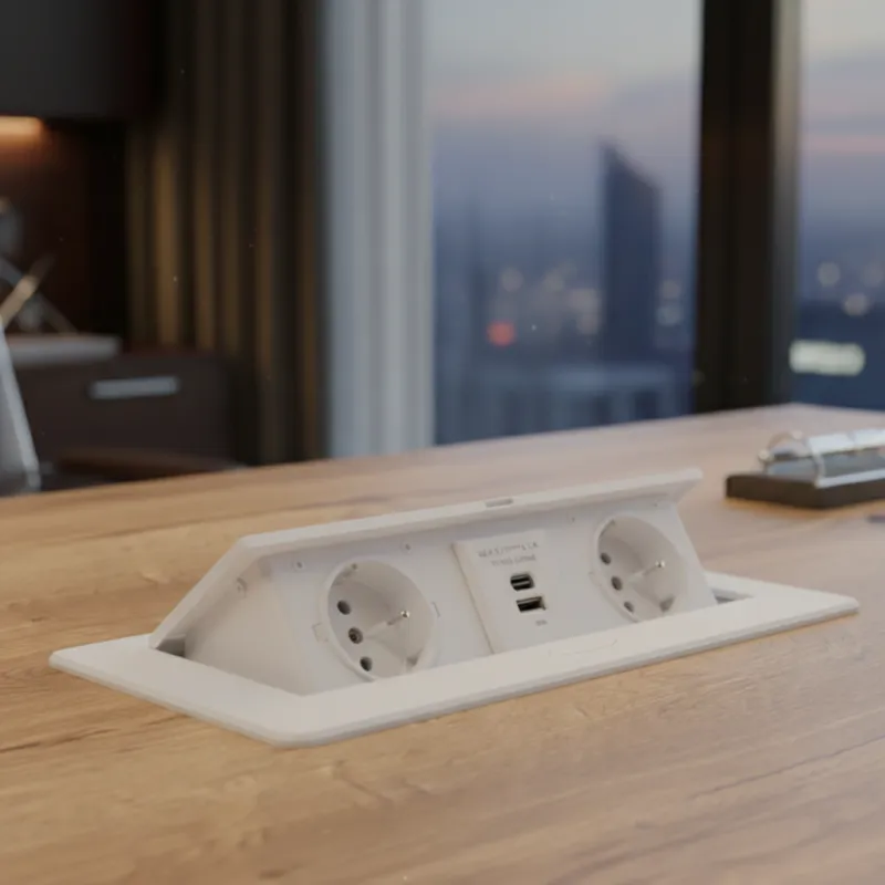 Prise électrique escamotable KOMBI BOX USB A+C / Blanc