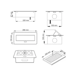 Prise électrique escamotable KOMBI BOX USB A+C / Aluminium