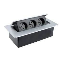 Prise électrique escamotable 3x230 V / Aluminium
